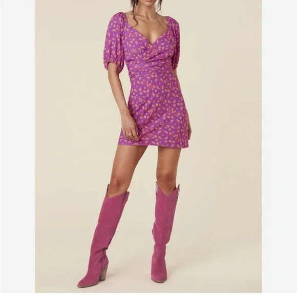 spell and the gypsy pink dress Floral Print Long Dress